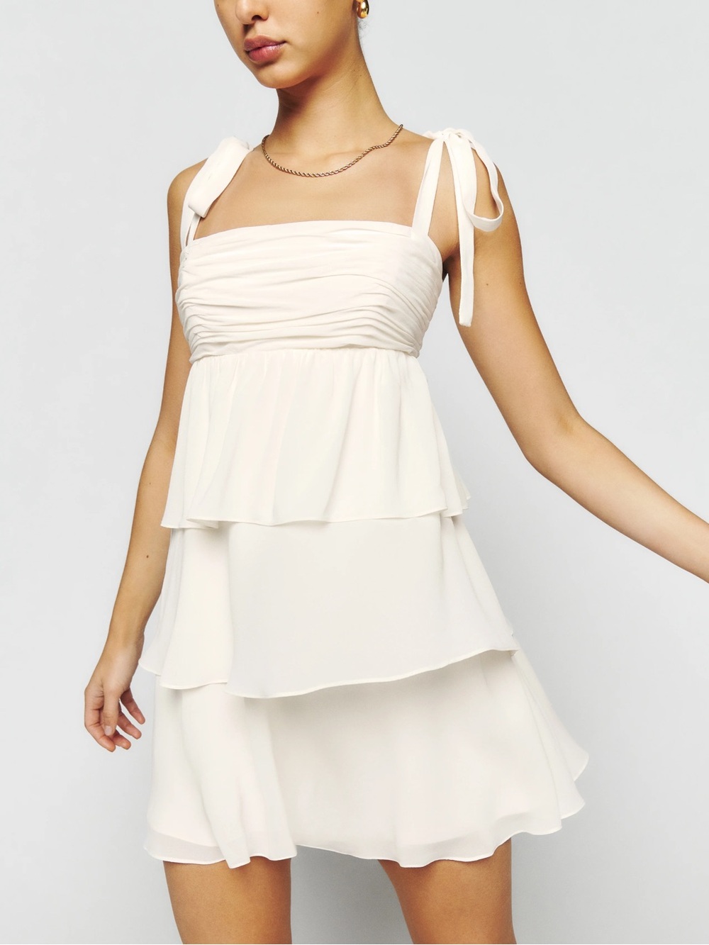 Reformation Anvi Mini Dress White NEW